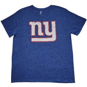 NY Giants T-Shirt Blue Heathered Logo NFL Team Apparel Mens XL Fanwear Gameday